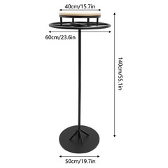 Round Clothing Display Rack Floor-standing Garment Hanging Rack 23.6*55.1inch US