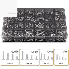 710Pc Machine Screw Assortment Black Stainless Steel Pan Head Nuts Bolts Kit SAE