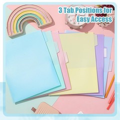 Pastel Plastic Pocket Folders 2 Pockets Tabs Letter Size Letter 12 Pack