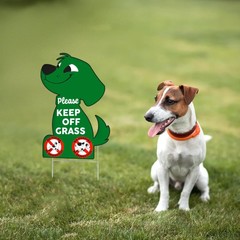 2 PC Keep off Grass Sign – 8X12 Double Sided Coroplast No Peeing Dog Signs for Y