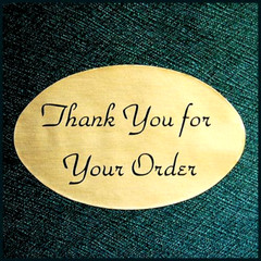1.25″x2″ GOLD OVAL THANK YOU STICKERS LABELS Lot of 100 – Made in the USA