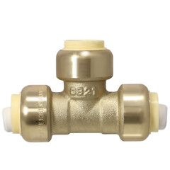 2) 1/2″ Push-Fit Tee w. 1 Free Removing Clip, Lead Free Brass