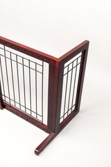 LEADZM 4 Panels Adjustable Pine Pet Gate Coffee