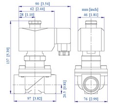 Solenoid Coil 24V AC Ace Crew Brass Normally Open Electric Valve 1/2″-1″