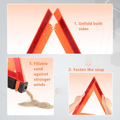 Safety Triangles DOT Approved, Standard Warning Triangles Enmergency Reflector,