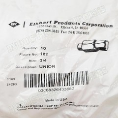 10 pcs – 3/4″ Union Copper Pipe Fittings – Elkhart EPC 102 CxC Sweat Solder USA