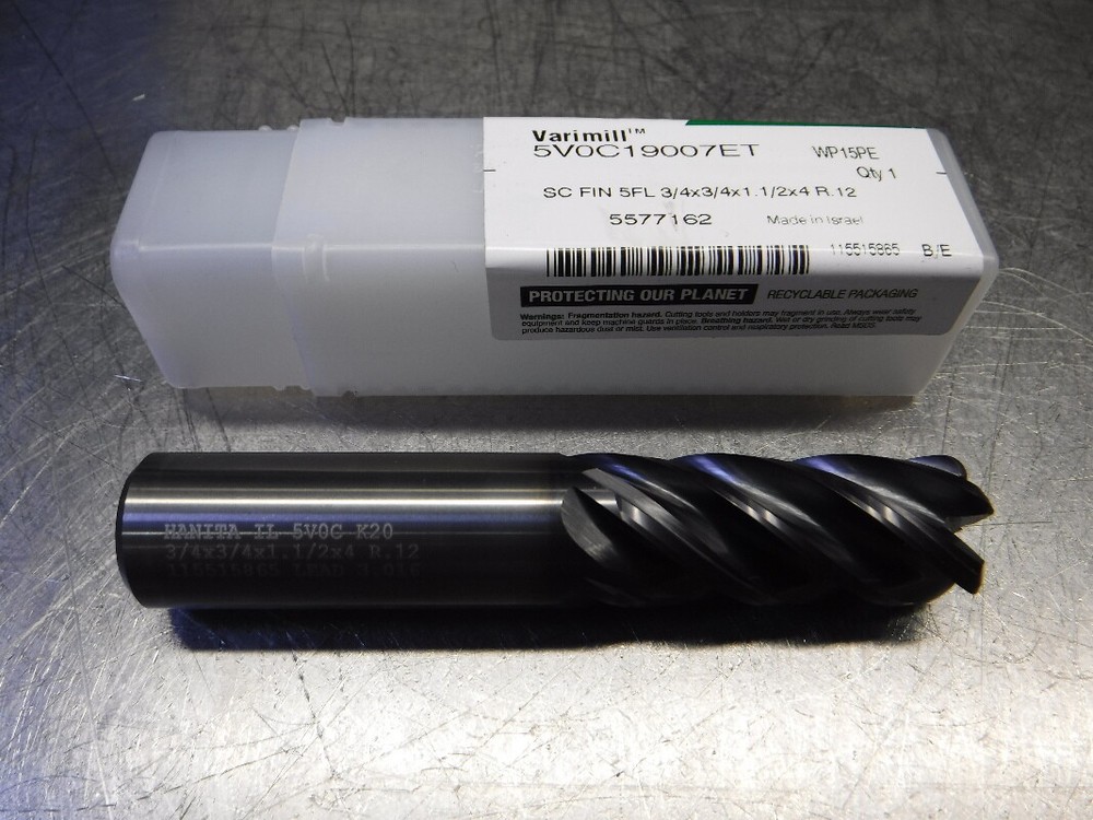 Widia/Hanita Varimill 3/4″ 5 Flute Carbide Endmill 5V0C19007ET WP15PE (LOC278B)