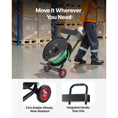 Uimoso Strapping Cart for PET/PP Polyester Straps with 8-inch Core