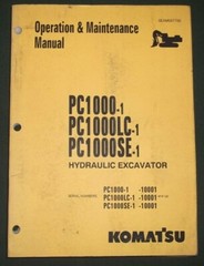 KOMATSU PC1000-1 PC1000LC-1SE-1 EXCAVATOR OPERATION & MAINTENANCE MANUAL BOOK