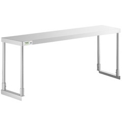 12″W x 48″D x 19″H Stainless Steel Single Deck Overshelf For Work Prep Tables