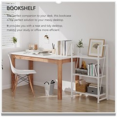 4Nm No Assembly Folding Bookshelf Storage Shelves 3 Tiers Vintage Bookcase