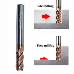 5 Pcs 6mm 4 Flute Regular Carbide End Mill 50mm Overall Length – TiALN COATED