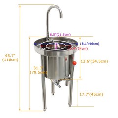 55lbs/25kg Commercial Rice Washer Pressure Type Stainless with Flow Water