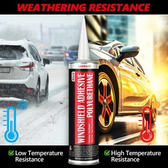 [2 Pack] Polyurethane Windshield Adhesive, Windshield Sealant Black – High Bond