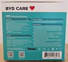 BYD CARE ❤️ N95 FOLDABLE RESPIRATOR CASE 📦 OF 960PCS INDIVIDUALLY SEALED