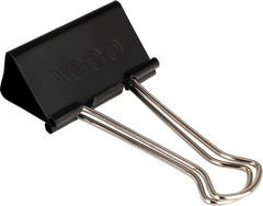 ACCO Brands Binder Clips, Large, 1 Box, 12 Clips/Box (72100)