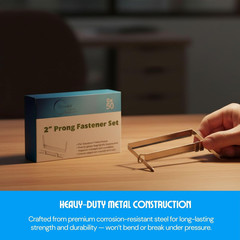 Prong Paper Fasteners 2 Inch Capacity, 50 Complete Sets, Corrosion-Resistant Ste