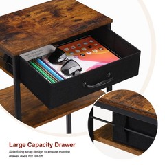 BTY Printer Stand with Storage 3 Tier Home 15.75 X 11.8 X 27.56 Inches, Brown