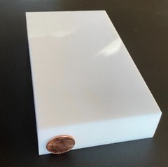 PTFE Virgin Sheet 1.000″ Thickness 3.250″ Width 5.750″ Length- See Description