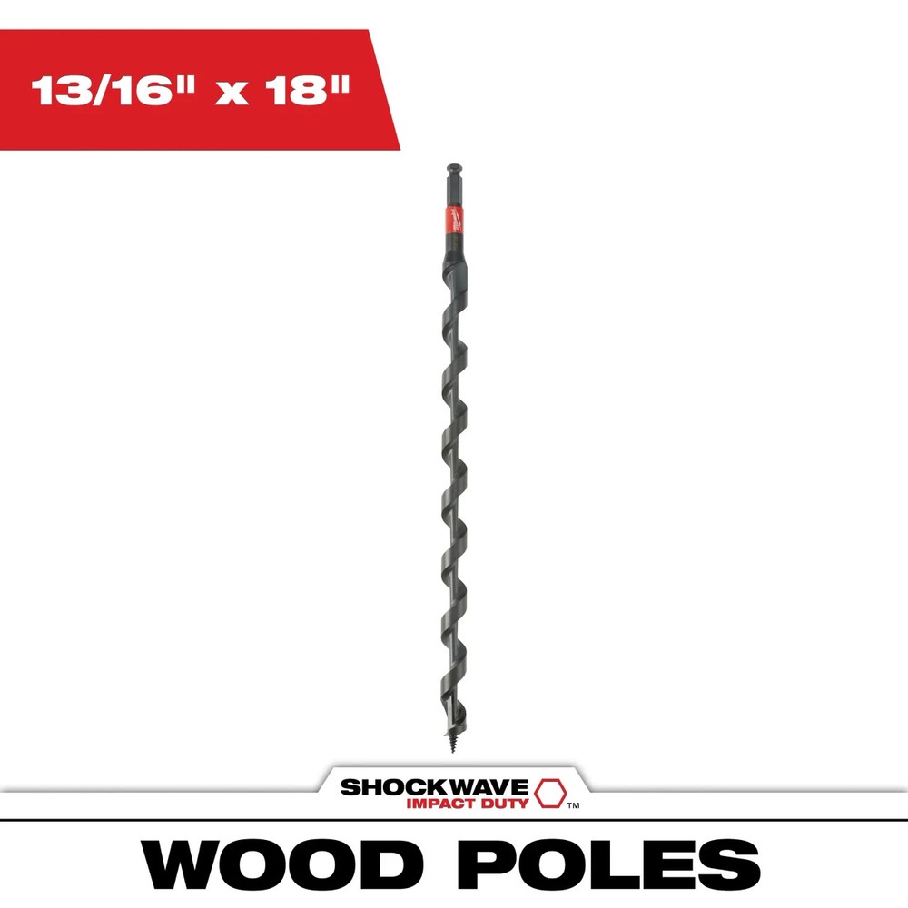 Shockwave Lineman’s Impact Auger Bit (13/16″ x 18″)