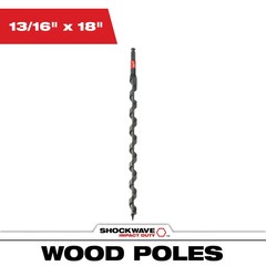 Shockwave Lineman’s Impact Auger Bit (13/16″ x 18″)