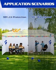 Fanpat 10X20Ft Canopy Sidewalls Fit 10X20Ft Pop Up Tent Waterproof 99 Uv