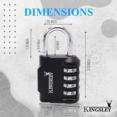 2 Pack 4 Digit Combination Padlock for School Gym Locker Weatherproof