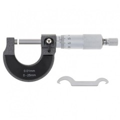 Machinist Outside Micrometer 0-25mm, 0.01mm Accuracy, Carbide Tips