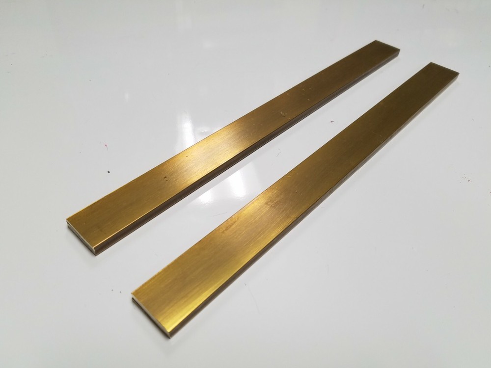 2 Pieces 1/4″ x 1″ C360 BRASS FLAT BAR 14″ long Solid .250″ Mill Stock H02