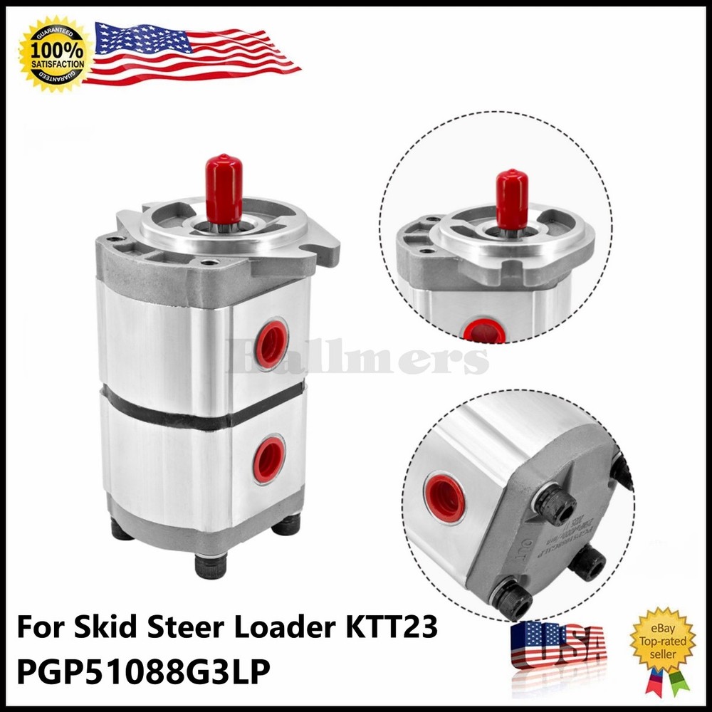 New PGP51088G3LP Two-Section Hydraulic Gear Pump for AGT Skid Steer Loader KTT23