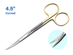 Scissors Surgical 4.5 inches Curved Gold Plated Handle ARTMAN