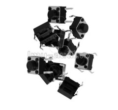 100PCS 6x6x5mm DIP Through-Hole 4pin Tactile Push Button Switch Momentary