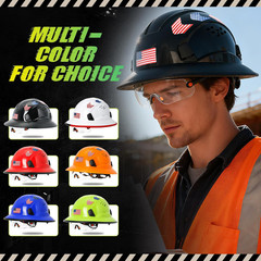Full Brim Hard Hats Construction OSHA Approved with Clear Visor – Cascos De Cons