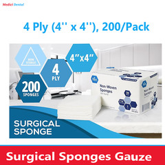 Non Woven Gauze Sponges 4 x 4 – Non-Sterile- 4-ply – 400/Pk Sponge Cotton Large