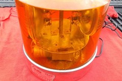 GROTE 8″ Amber Beacon Twin Light Rotating Lamp #7622 Tested Working CAR PLUG IN