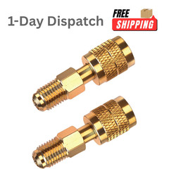 Stitokg 2-Pack R32 R454B Brass Adapter 1/4″ Reverse Thread