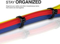 100 Black 7.4″ inch Wire Cable Zip Ties Nylon Tie Wraps 50lb USA Made Heavy Duty