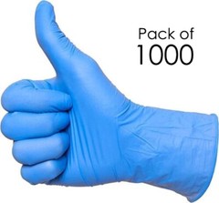 VOS Disposable Gloves Latex & Powder Free Nitrile Rubber Gloves – Pack of 1000