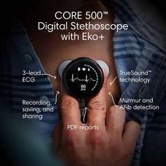 Eko CORE 500™ Digital Stethoscope — 40x Amplification, Active Noise Cancellat…