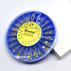 Dental Screw Post Completed Kit SS/Gold Plated Titanium Conical Root Canal Pins