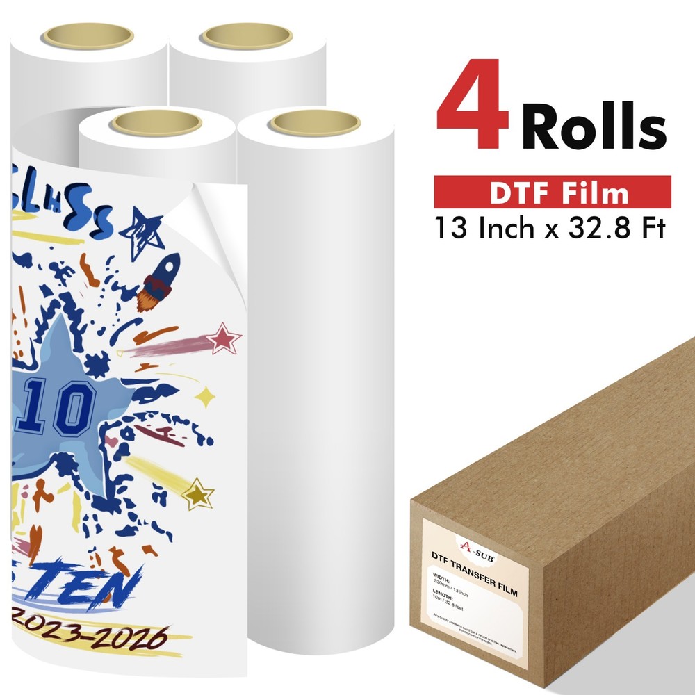 A-SUB DTF Film Roll , Sublimation DTF Transfer Film A3+ 13 inch X 32.8 FT