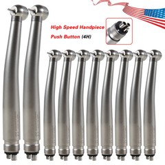 10PCS SEASKY NSK Style Dental High Speed Handpiece Push Button Type 4Hole Spray