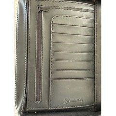 Franklin Covey Leather Planner Binder 7 Ring Retractable Handles Black 8 x 10