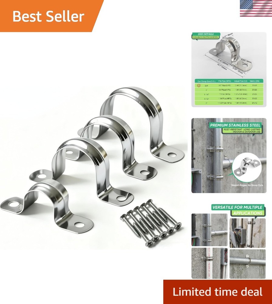 30PCS 3/4″ Tension Clips – Stainless Steel Pipe Clamps with Installation Screws