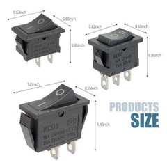 KCD1 ON OFF ON 3 Position Pin Toggle Rocker Switch 6Pcs AC 6A 250V 10A 125V Car