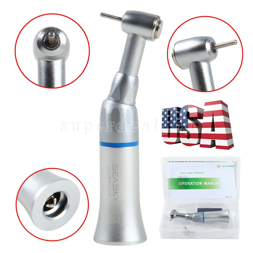 Dental Low Slow Speed Contra Angle Handpiece Push Fit FG 1.6MM/CA 2.35MM Burs