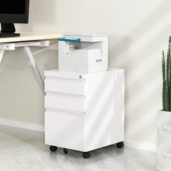 3 Drawer File Cabinet with Lock,Office Rolling Filing Cabinet Storage Under Desk