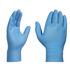 BLUE NITRILE X3 GLOVES POWDER FREE LARGE SIZE 100/BX 3 MIL GLOVE