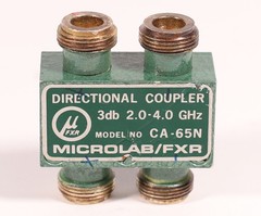 Microlab/FXR CA-65N Directional Coupler, 2.0-4.0 GHz, 3 dB, Type N Connectors