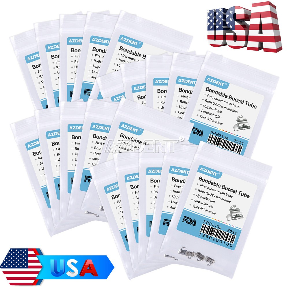 USA Dental Orthodontic Non-Convertible Bondable Buccal Tube Roth/MBT 018/022